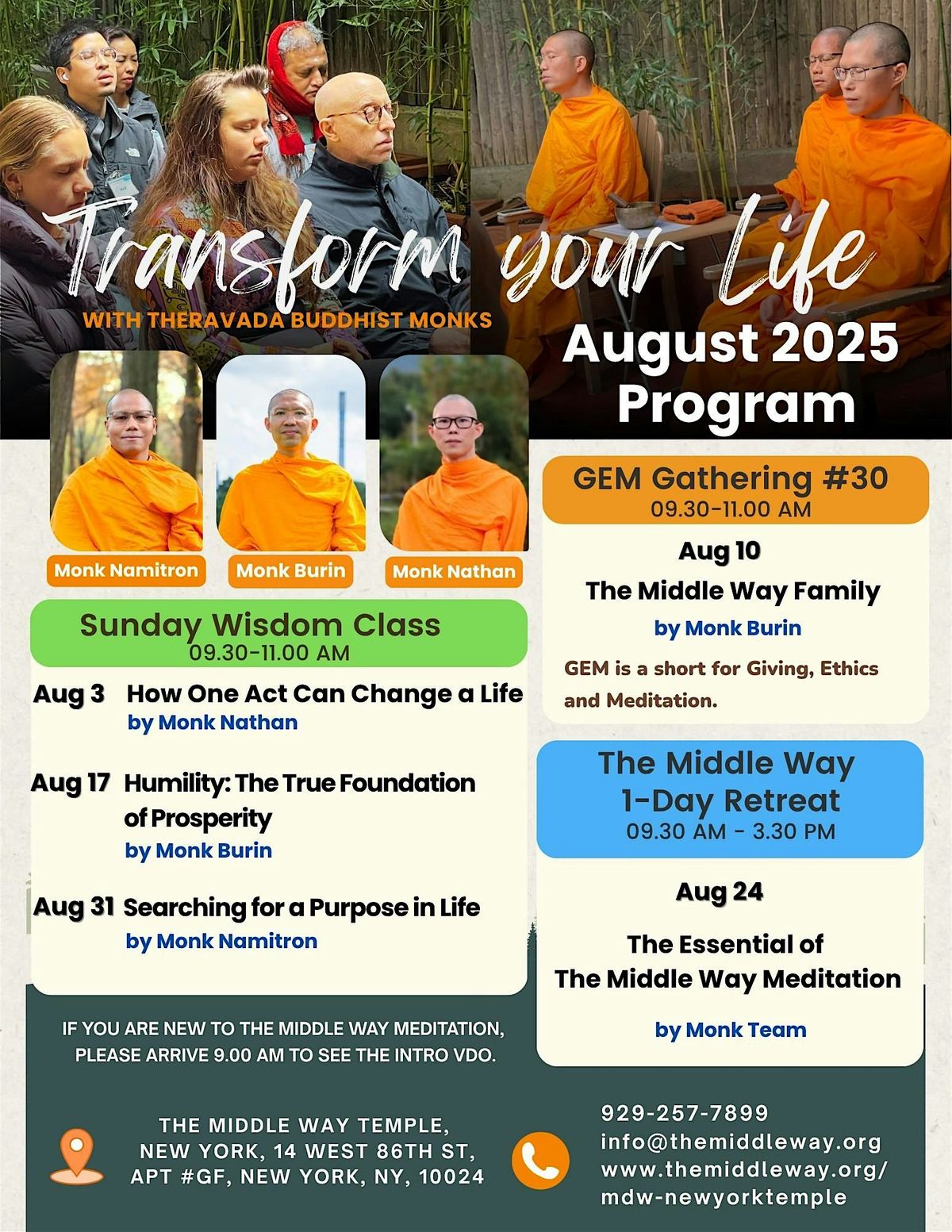 1-Day Meditation Retreat in Garden with Thai Lunch