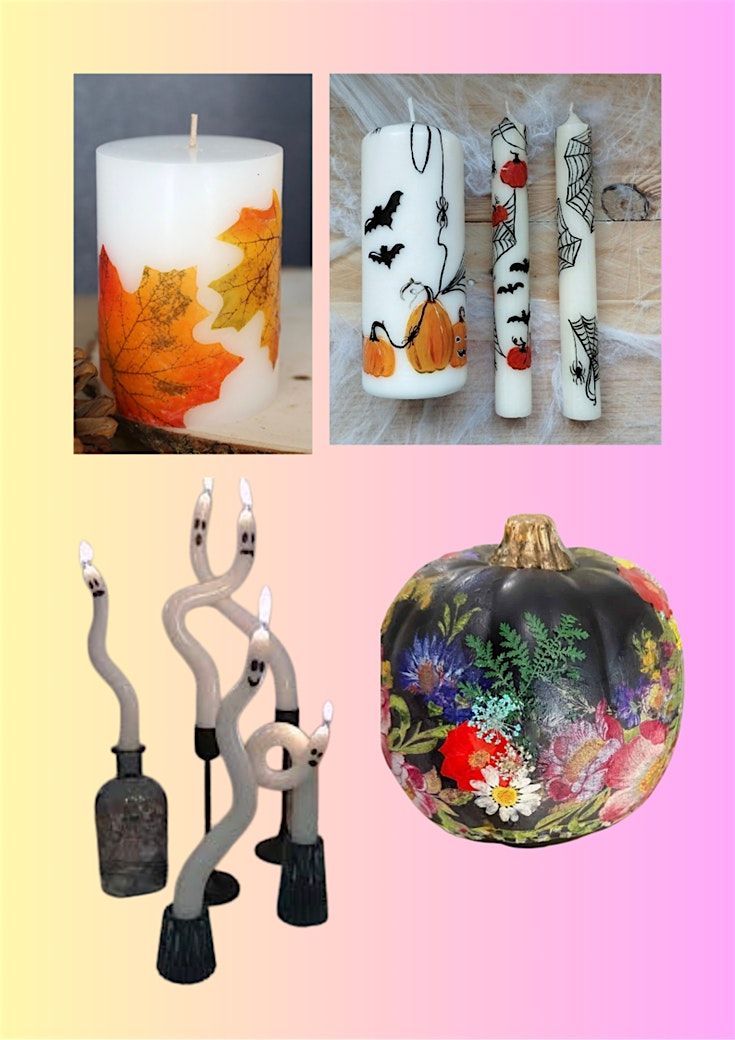 Autumn and Halloween Themed Candle Decorating