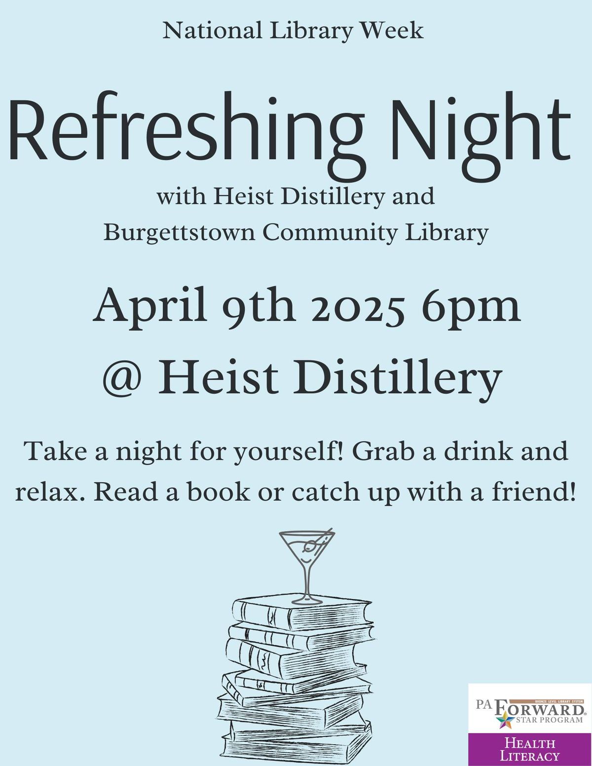 Refreshing Night with Heist Distillery for National Library Week! 