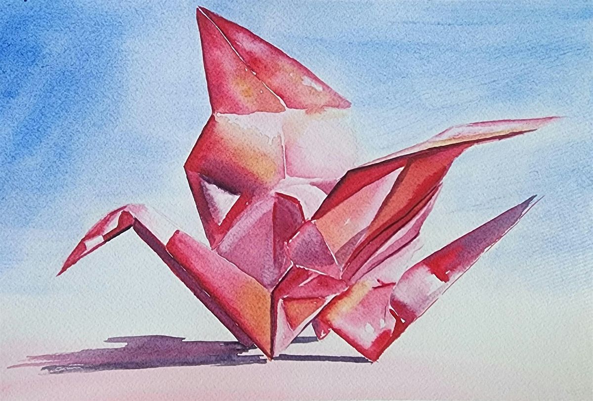 Intermediate Watercolors: Origami Crane