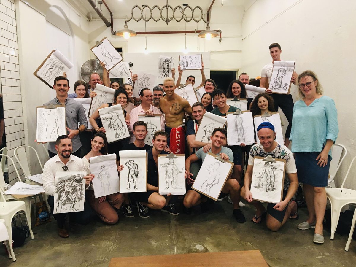 Studio Male Model Life Drawing Class 205 Oxford St Darlinghurst 21 May 2021