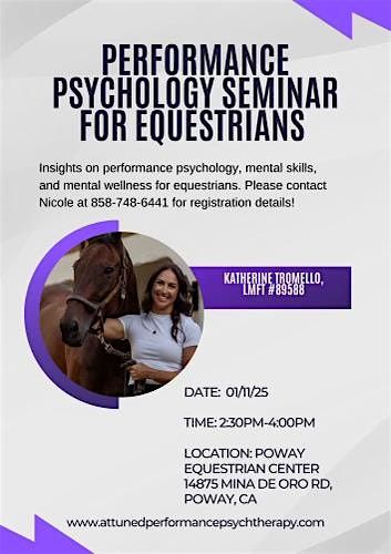 Poway Equestrian Center Presents Performance Psychology Seminar