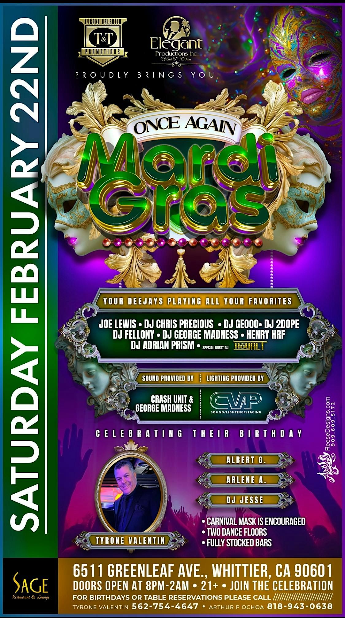 Mardi Gras 2025 at Sage in Whittier