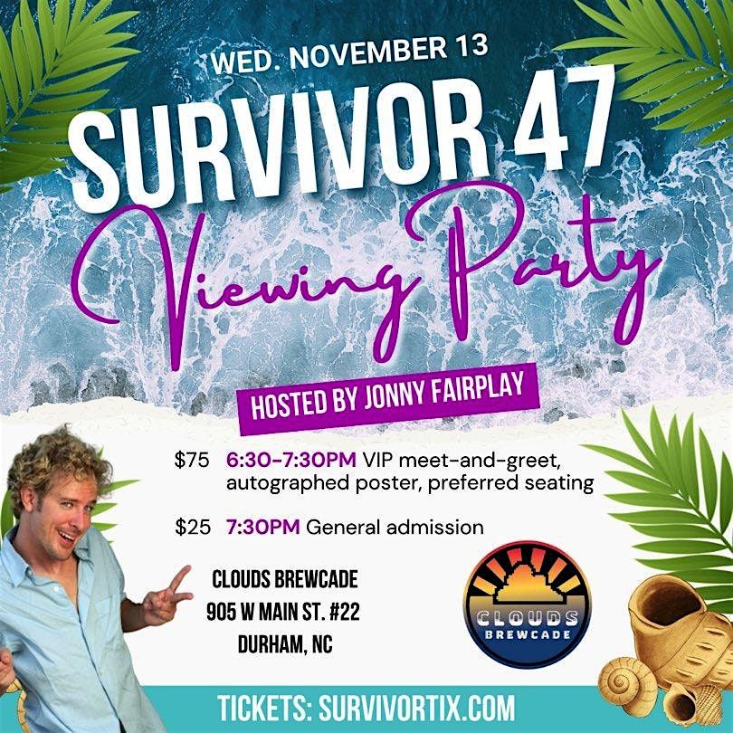 Survivor 47 Viewing Party Jonny Fairplay Clouds Brewcade - Durham NC