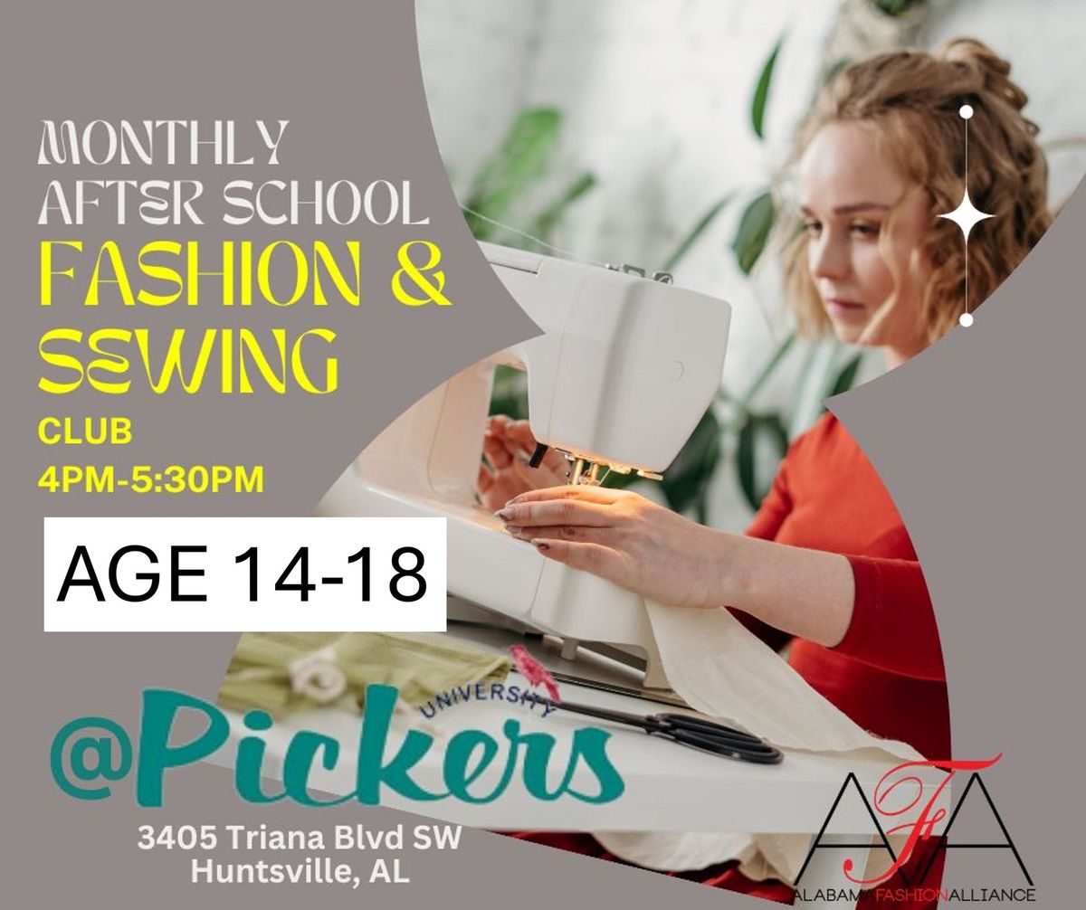 Monthly After School Fashion & Sewing Club (age 14-18)