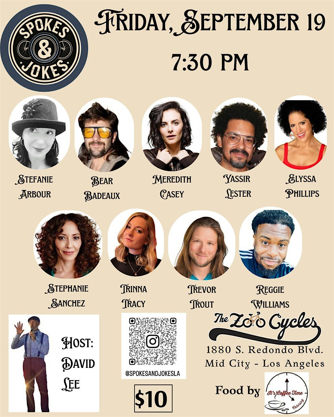 SPOKES AND JOKES: a monthly stand up show at The Zoo Cycles (Mid City LA)