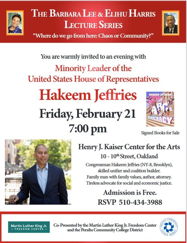 Barbara Lee and Elihu Harris Lecture Series Presents Hakeem Jeffries