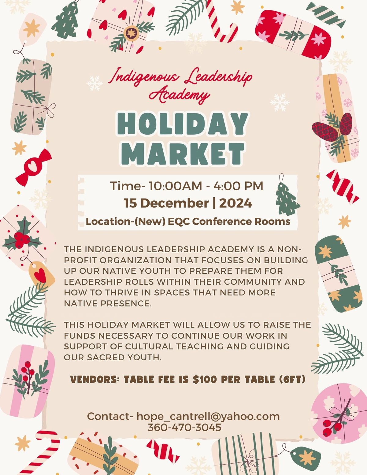 Indigenous Leadership Academy - Holiday Market