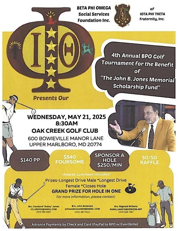 4th Annual Golf Tournament for the John B. Jones Memorial Scholarship Fund