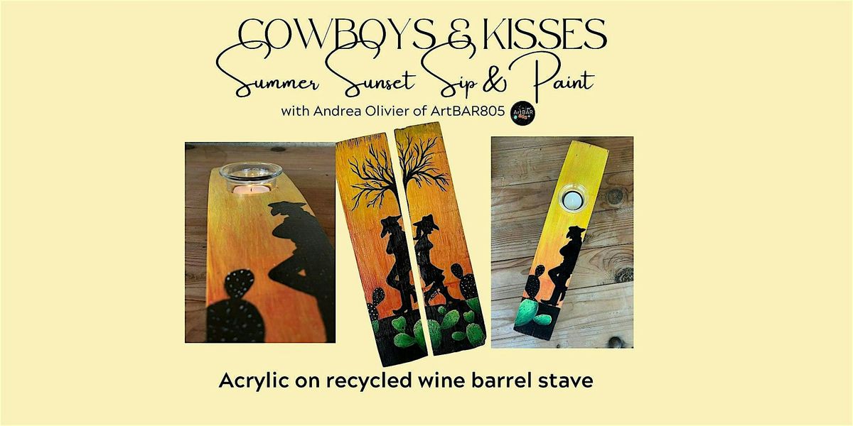 COWBOYS  & sunset KISSES acrylic workshop