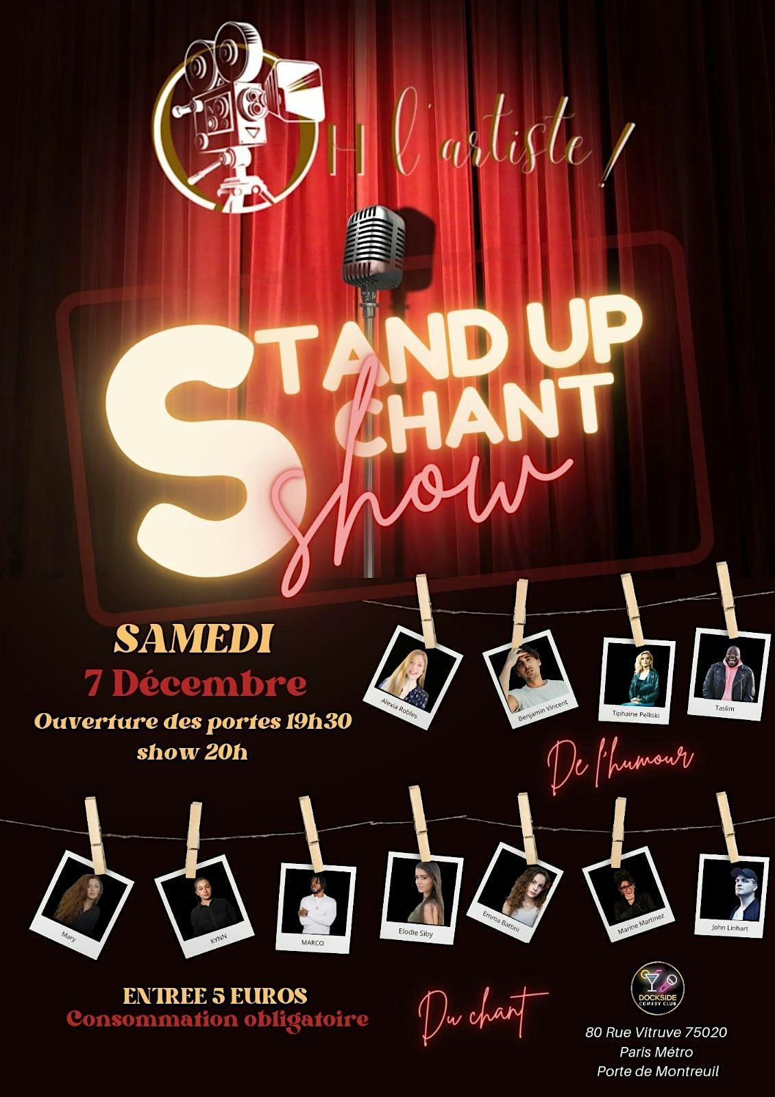 Stand up chant show ! DOCKSIDE  COMEDY CLUB X OH LARTISTE