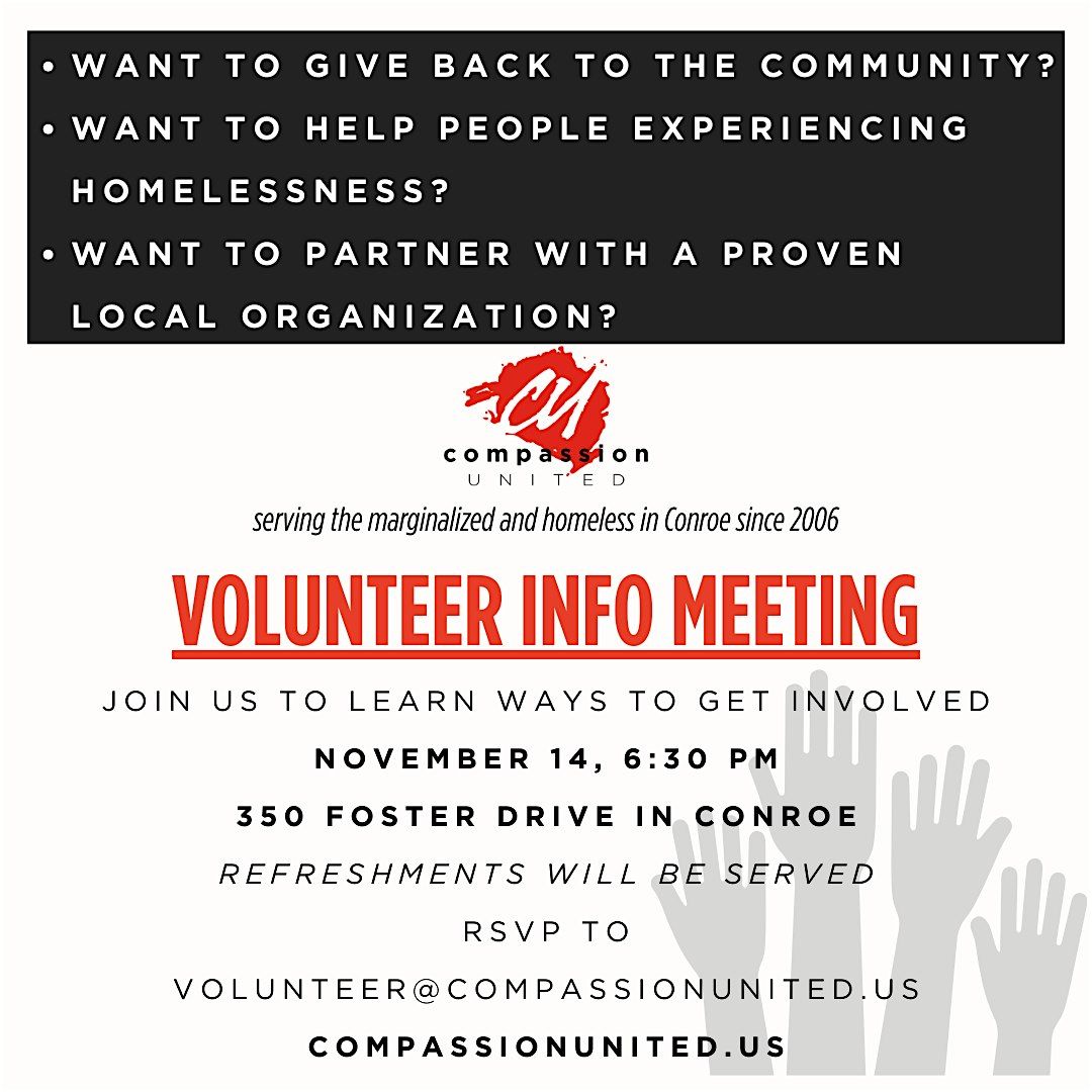 Compassion United Volunteer Info Meeting