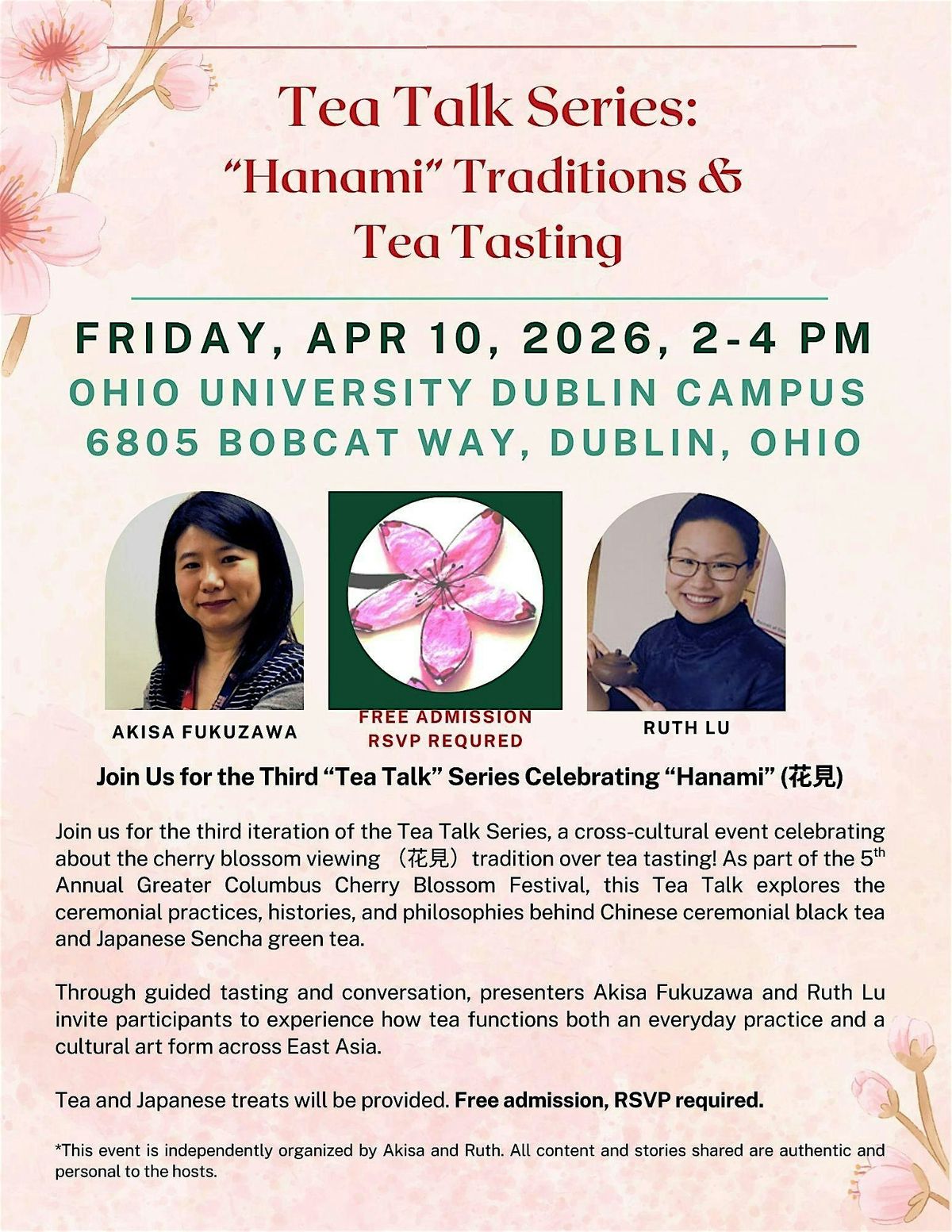 Tea Talk Program Visual Tea Talk Series: “Hanami” Traditions & Tea Tasting, Ohio University ...