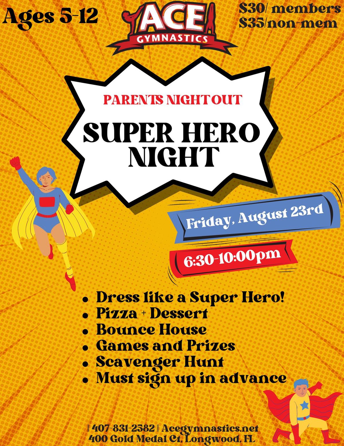 Super Hero Night: Parents Night Out