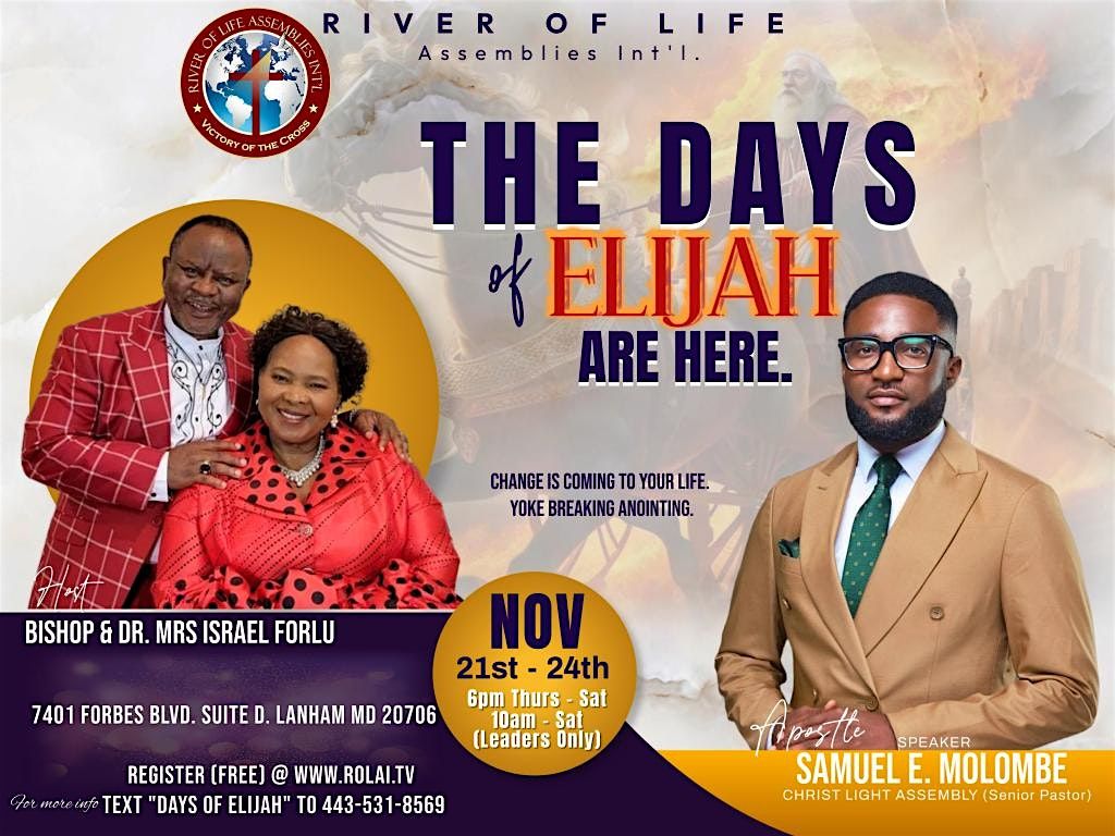 The Days Of Elijah Are Here