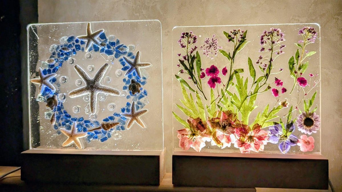 LED NIGHT STAND RESIN CLASS-ST. PETERSBURG FL-SUNTAN ART CENTER