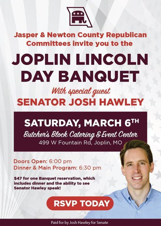 Joplin Lincoln Day Banquet, Butcher's Block Event Center & Catering, Joplin, 6 March 2021