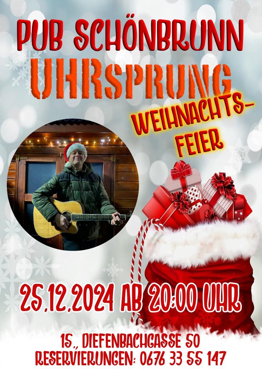 Weihnachtsfeier mit UHRsprung im Pub Sch\u00f6nbrunn