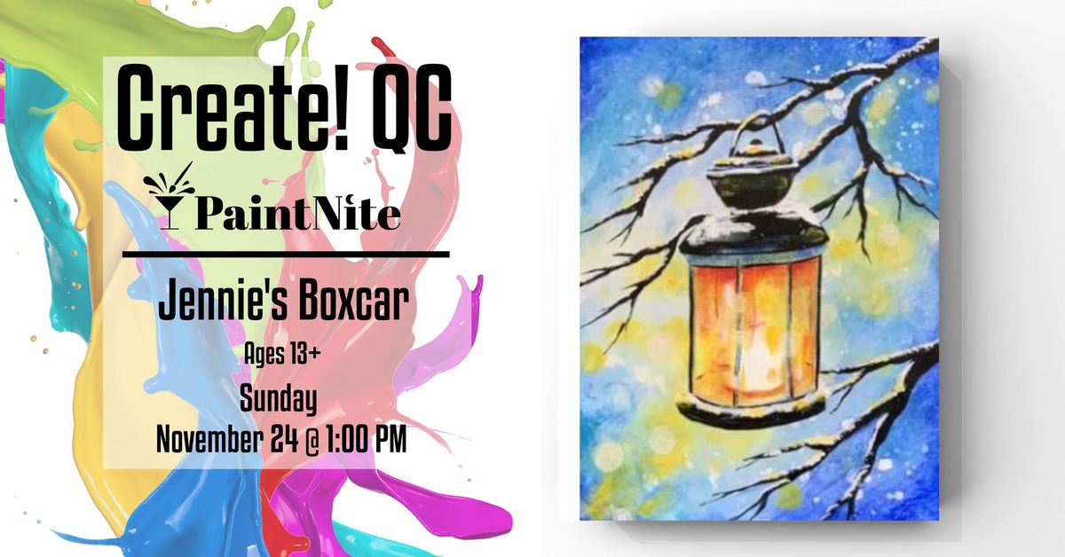 Paint Nite at Jennie's Boxcar: Glowing Lantern Light