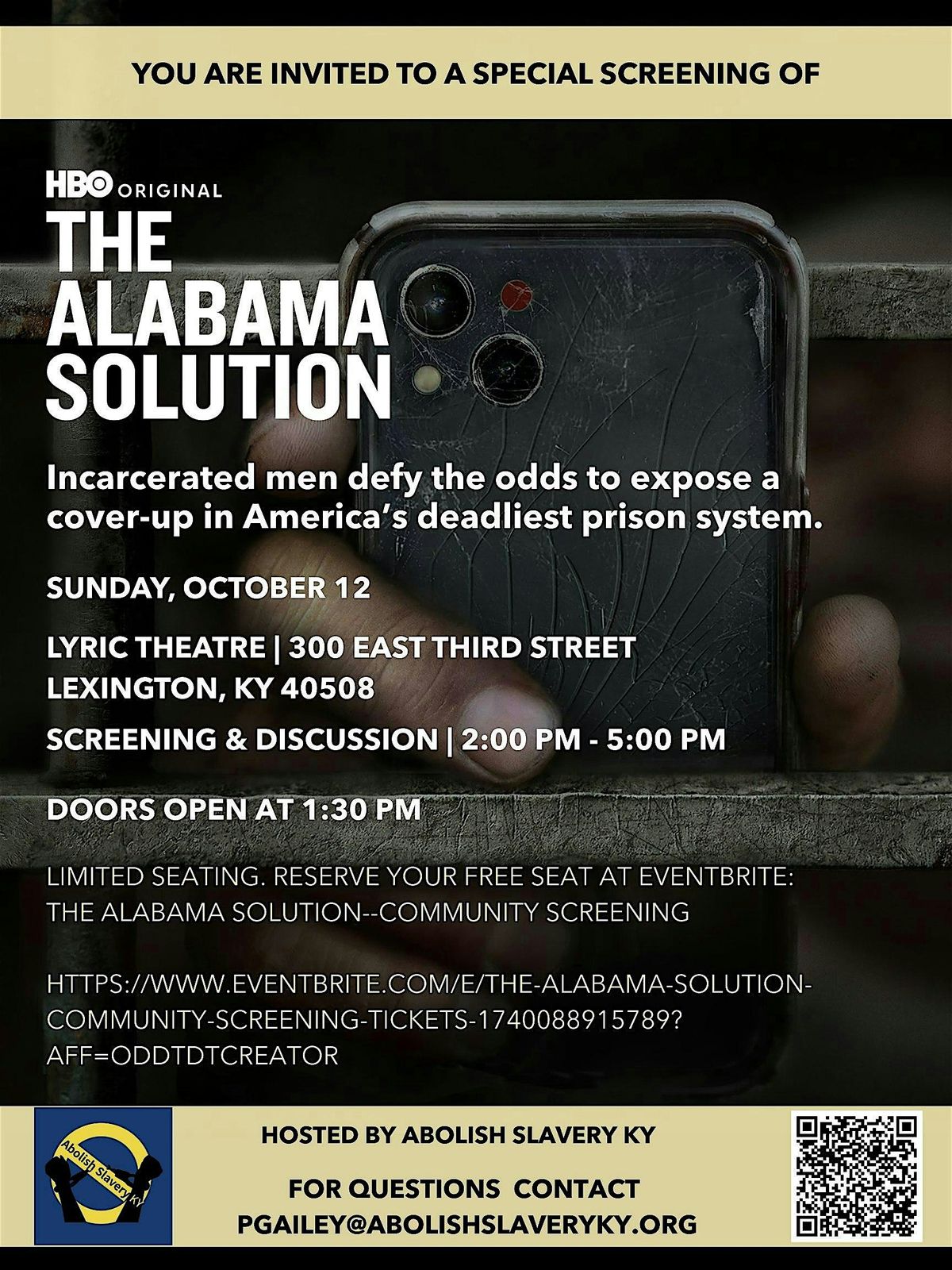 The Alabama Solution -- Community Screening