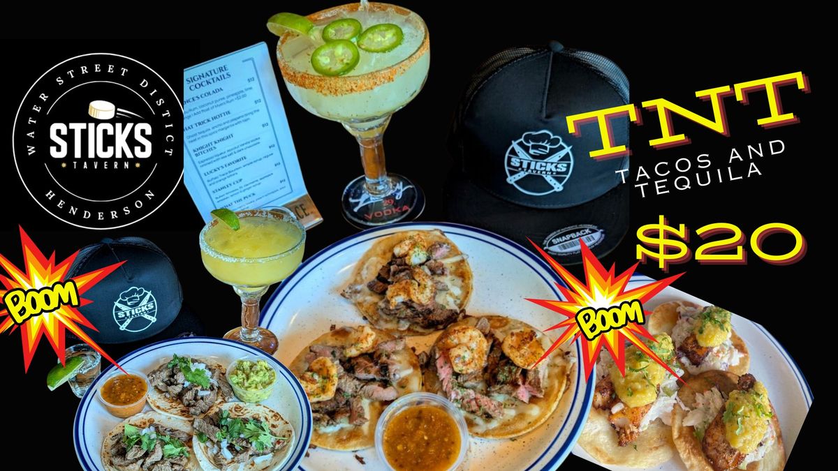 Surf & Turf Tacos & Tequila $20 on Tuesdays at Sticks Tavern on Water Street