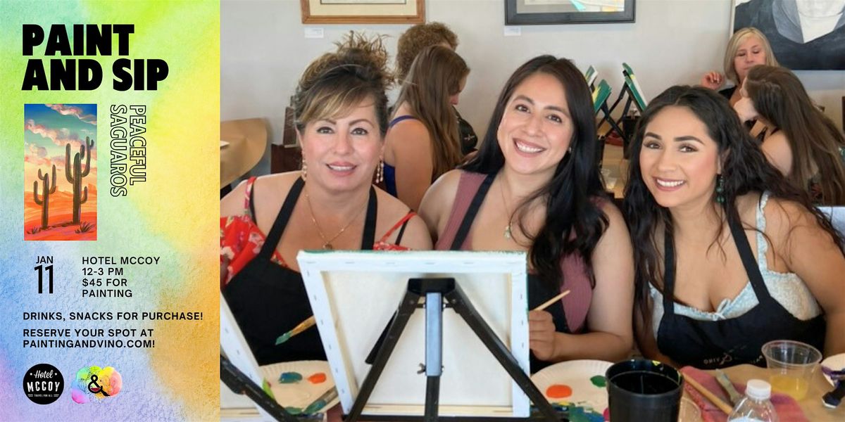 Peaceful Saguaros Paint and Sip Class