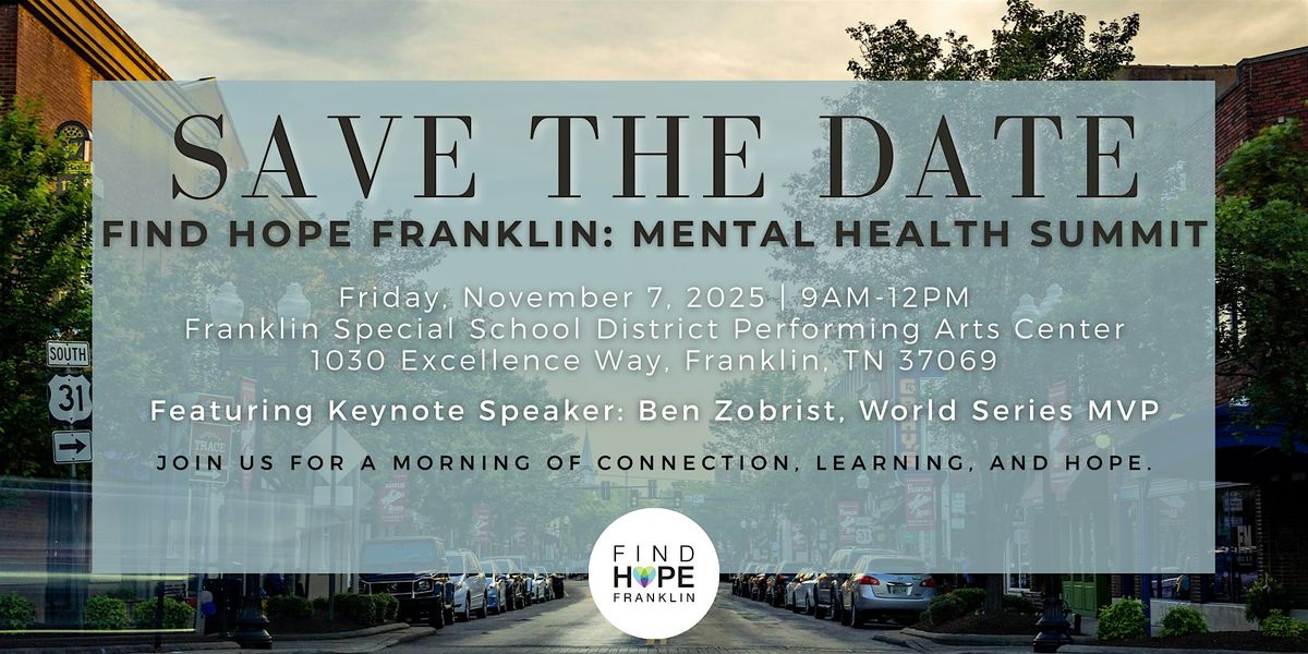 Find Hope Franklin Mental Health Summit