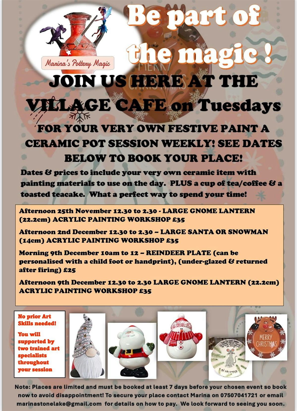 FESTIVE PAINT A CERAMIC GNOME SESSION