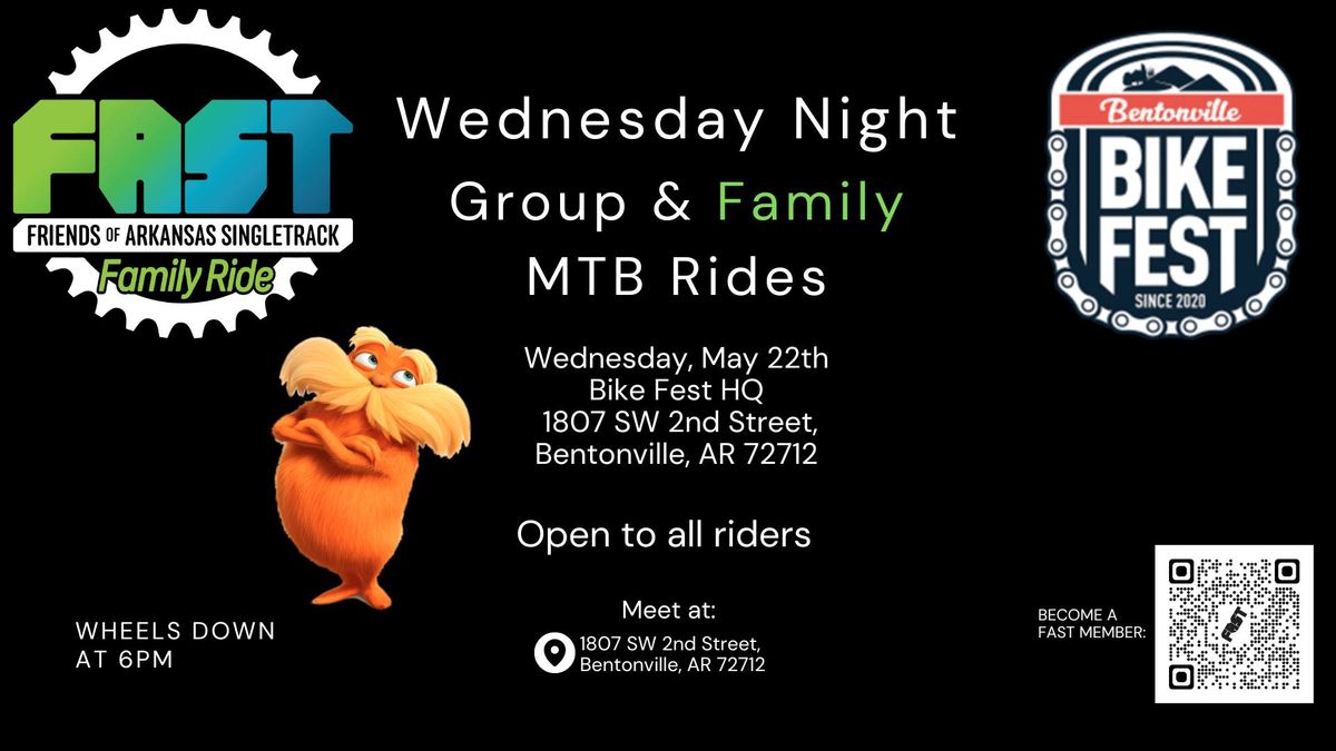 FAST Wed Night Group & Family MTB Ride @ Bike Fest HQ
