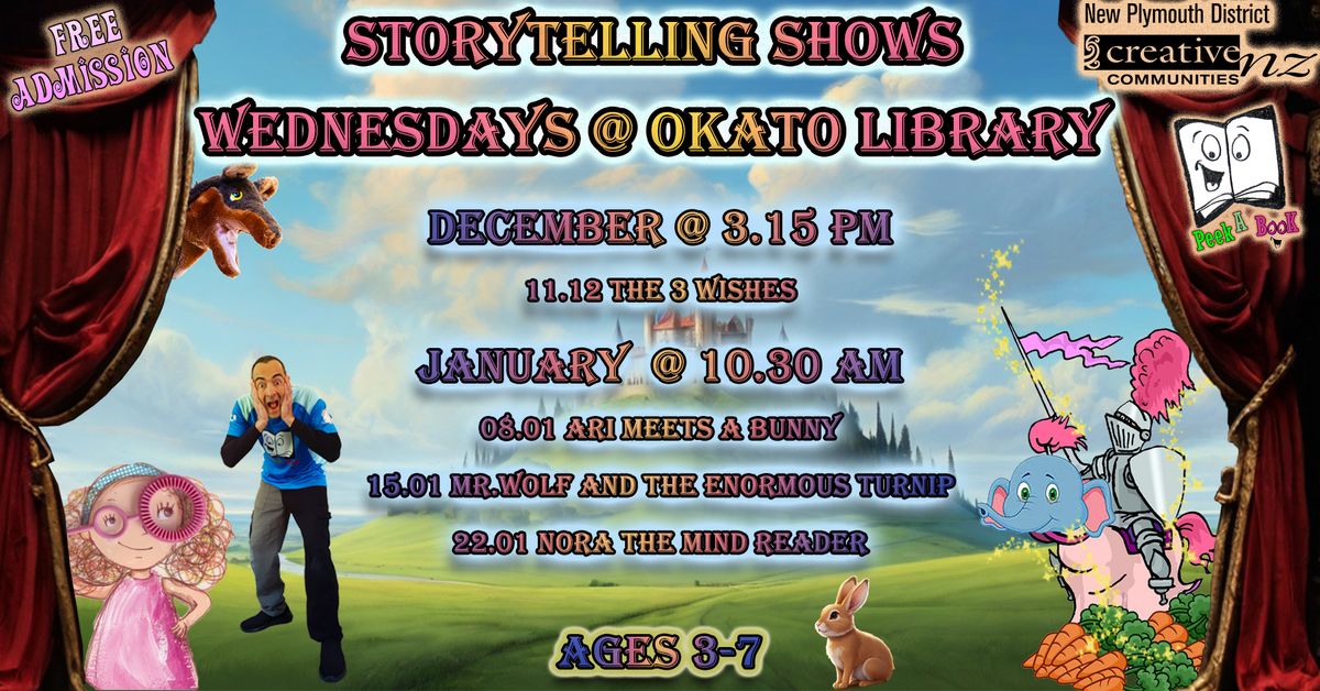  Free storytelling shows at the Okato library!