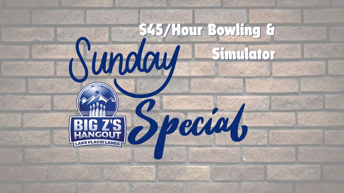 Discounted Bowling & Simulator on Sunday's at Big Z's 