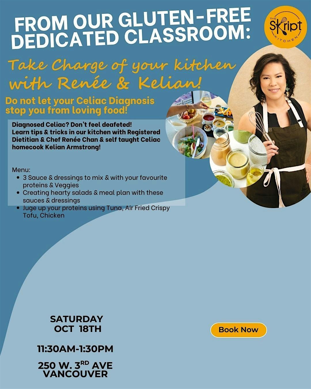 Gluten Free Cooking w Ren\u00e9e, Chef RD & Kelian, Celiac  & Recipe Developer
