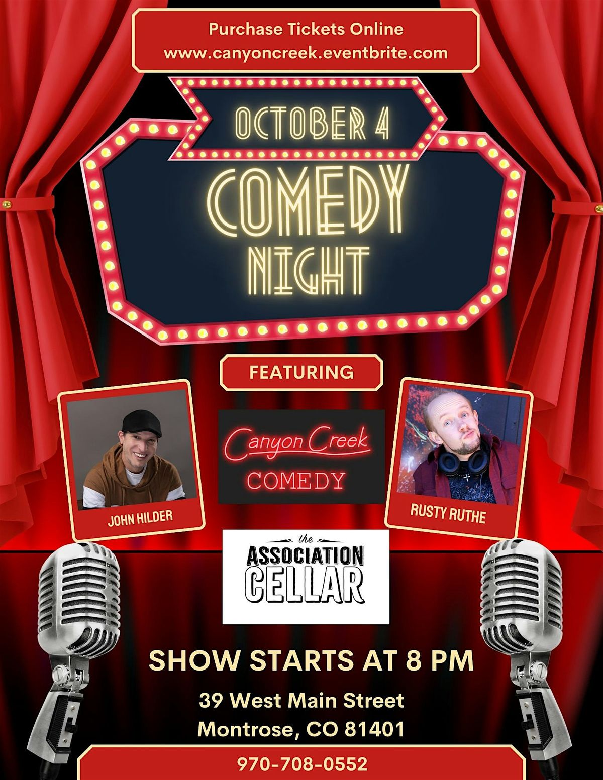 October 4th Comedy at The Association: The Historic Potato Growers Building
