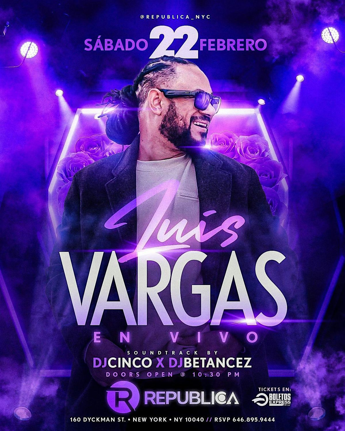 Luis Vargas en vivo en Republica NYC! RSVP 646-895-9444