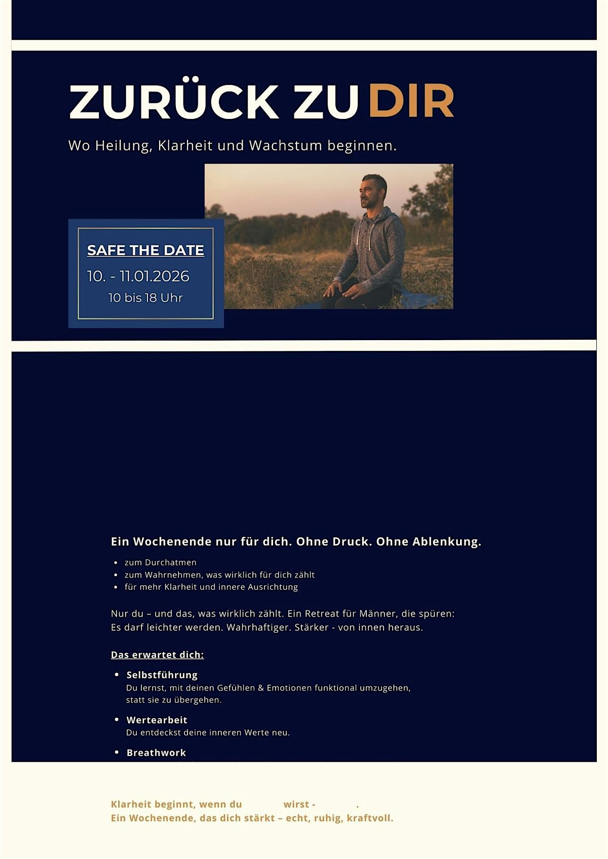 Exklusives WOCHENEND-RETREAT  f\u00fcr M\u00c4NNER only !