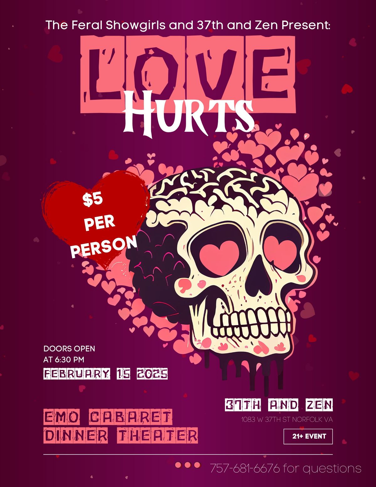 Cabaret Dinner Theater Love Hurts Emo Night Edition!