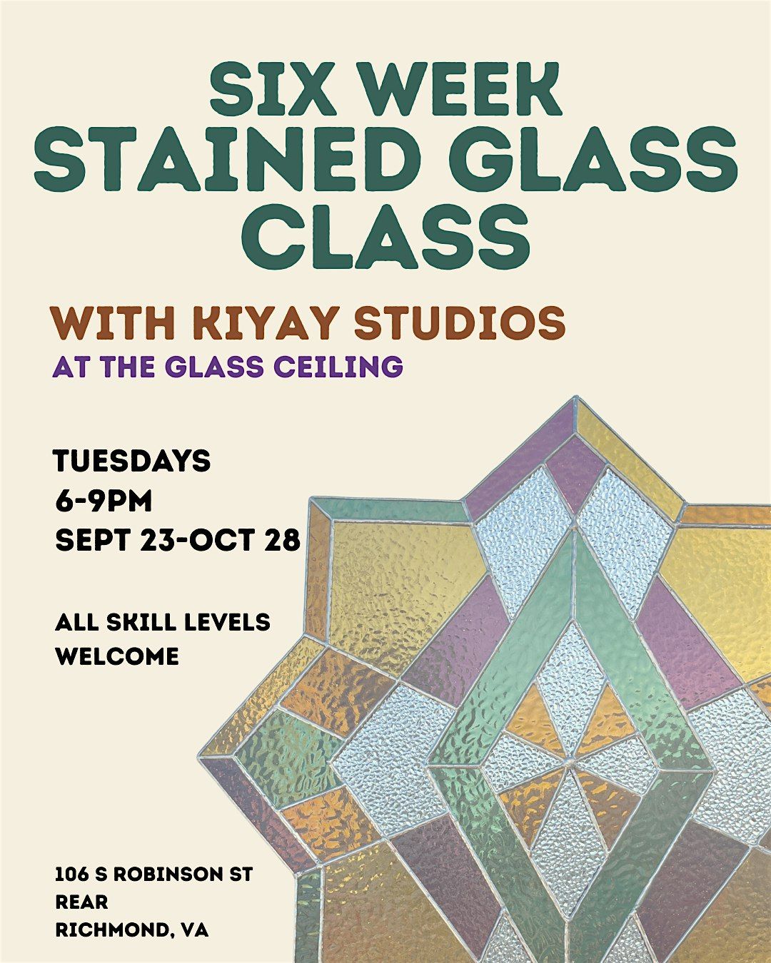 6 week Stained Glass with KiyayStudios