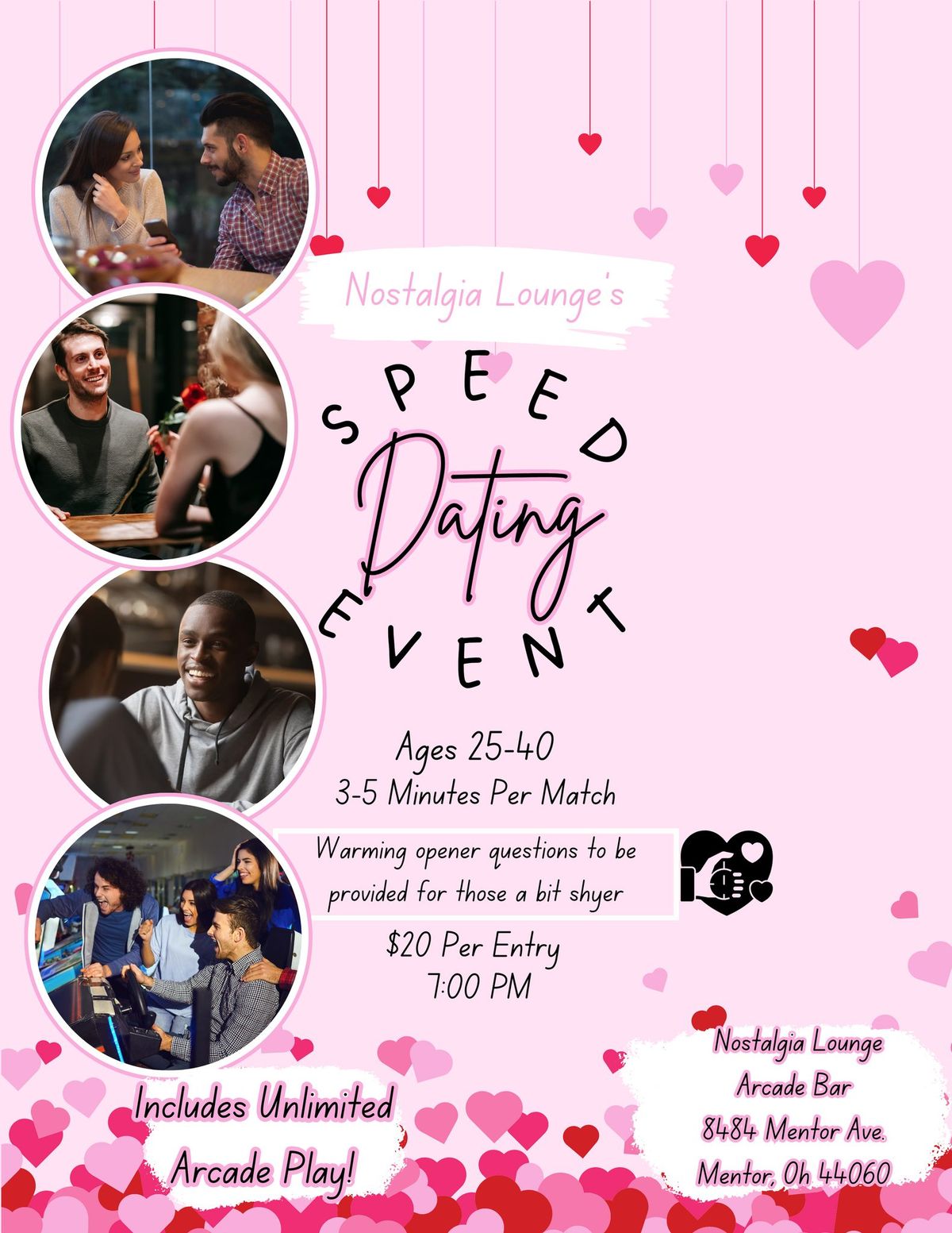 Speed Dating @ Nostalgia Ages 25-40 -Signup Required! $20