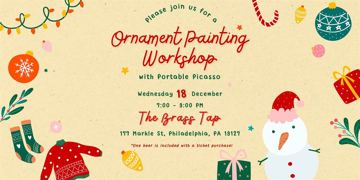 Ornament Painting Workshop - Paint and Sip