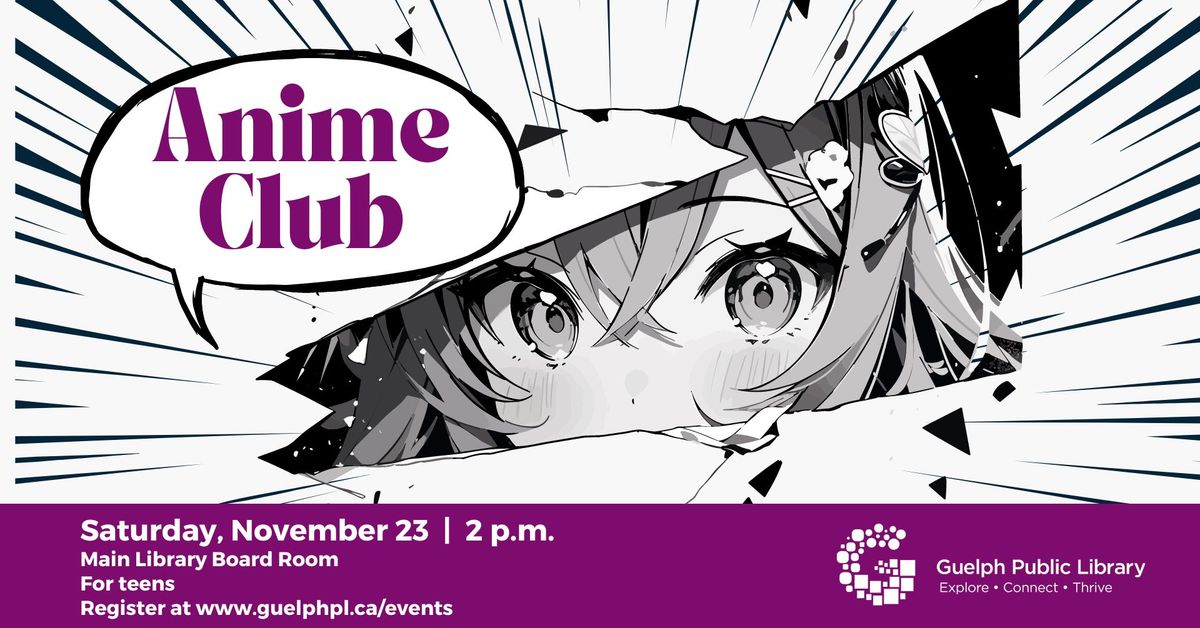 Anime Club at the Guelph Public Library