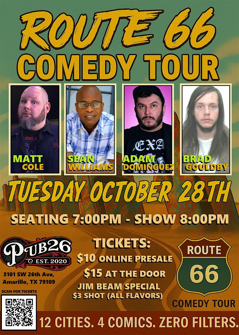 Route 66 Comedy Tour \u2013 Live at Pub 26, Amarillo TX