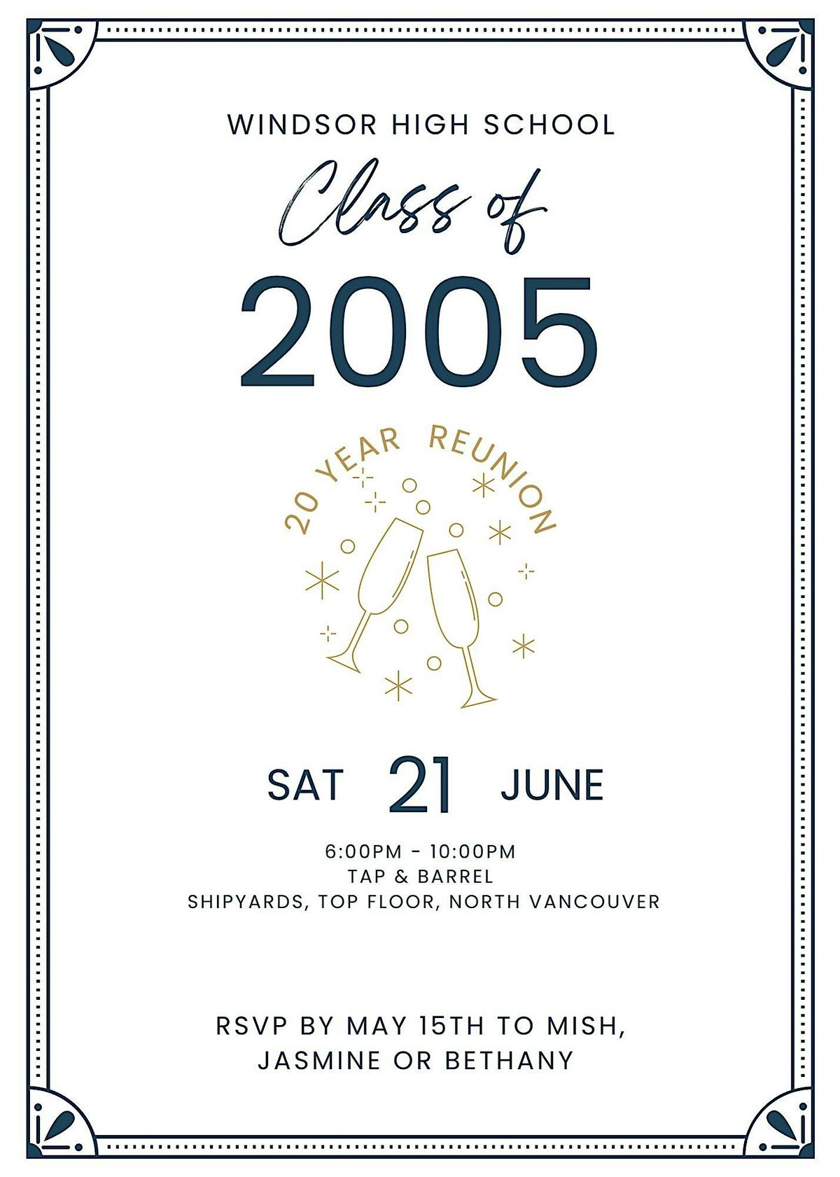 Windsor Grad 05\u2019 Twenty Year Reunion