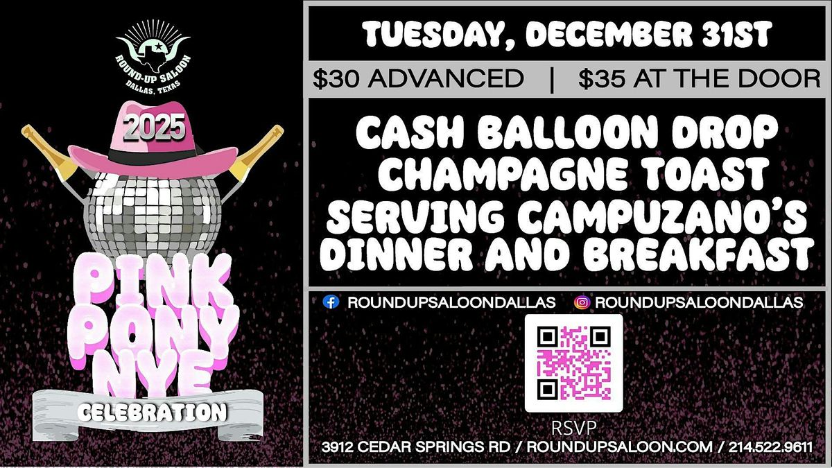 Round-Up Saloon's Pink Pony NYE: Just Keep on Dancing