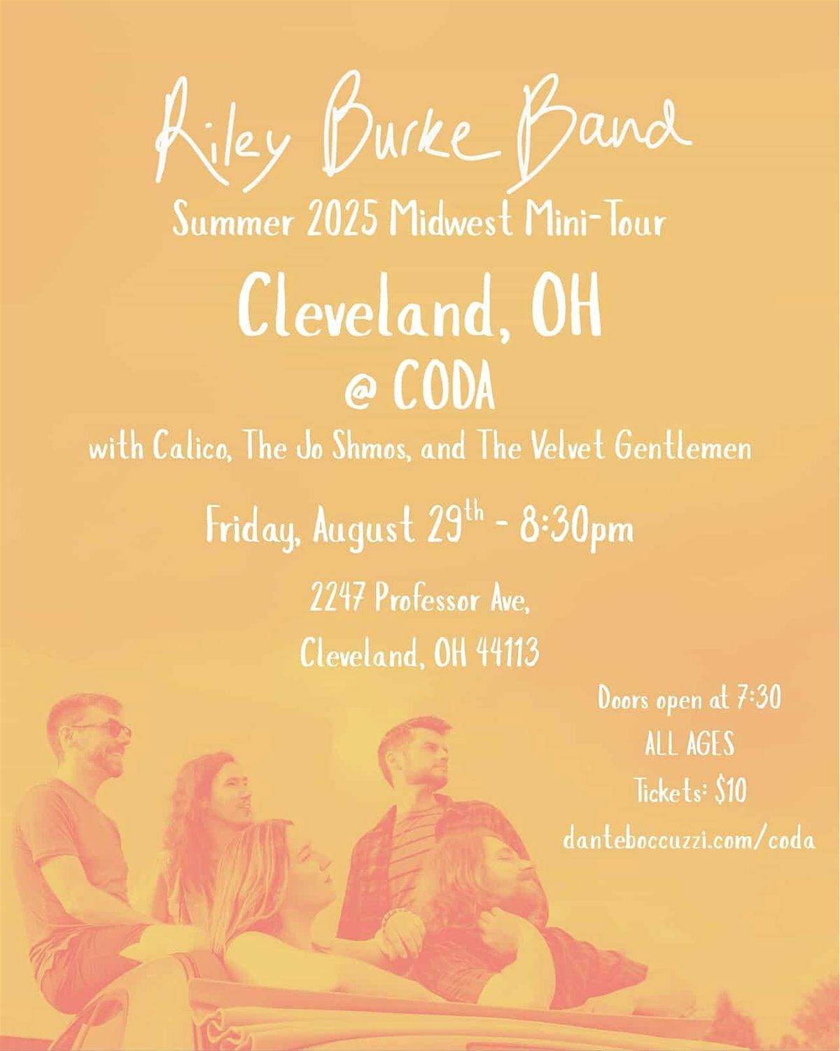 Riley Burke Band | Calico | The Jo Shmos | The Velvet Gentlemen at CODA