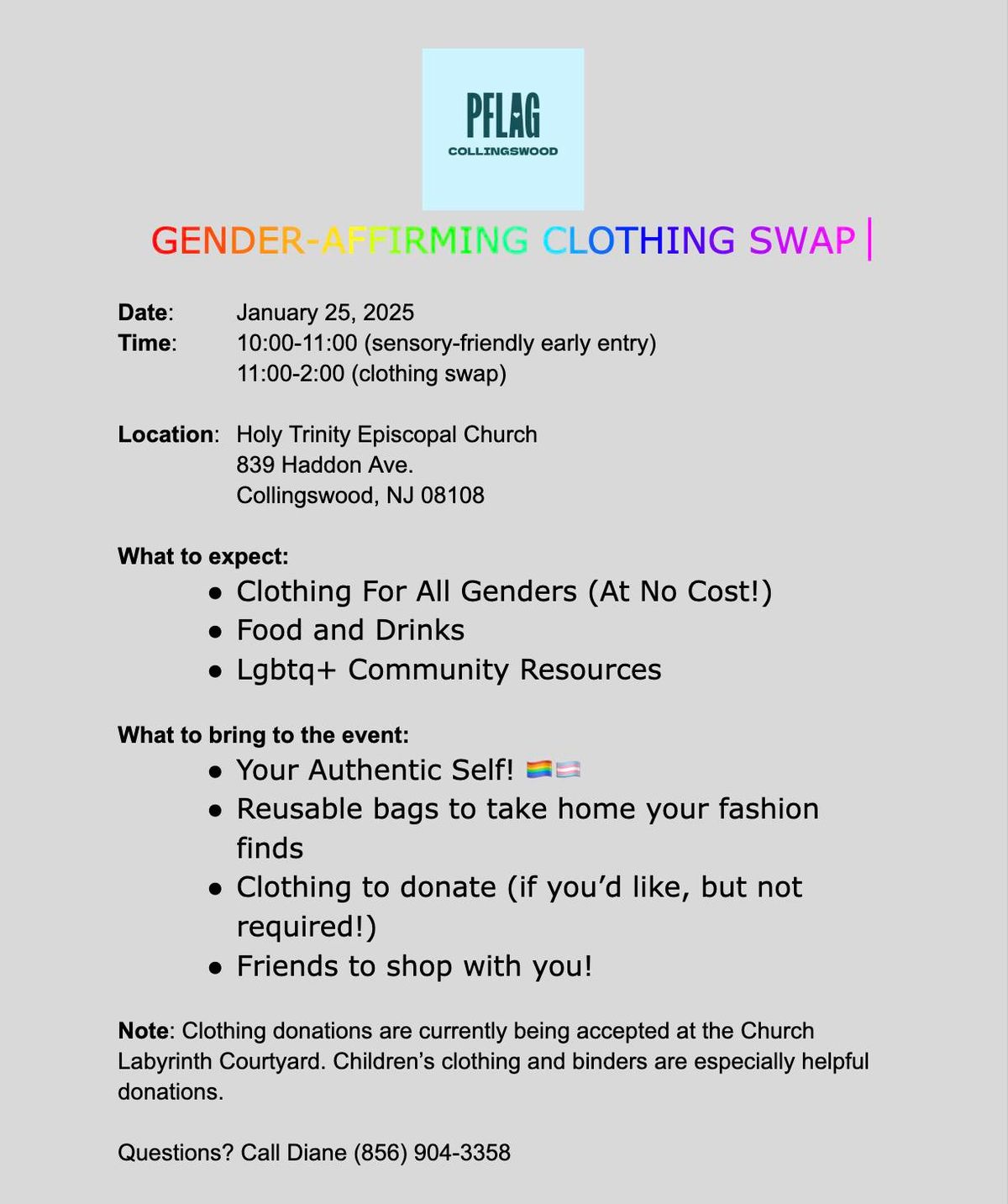 Annual Gender-Affirming Clothing Swap