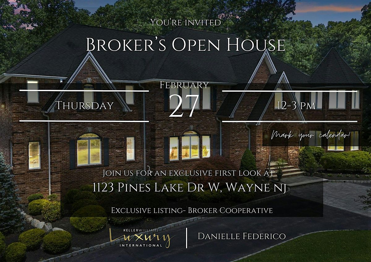 Brokers Open House| 1123 Pines Lake Dr  W, Wayne