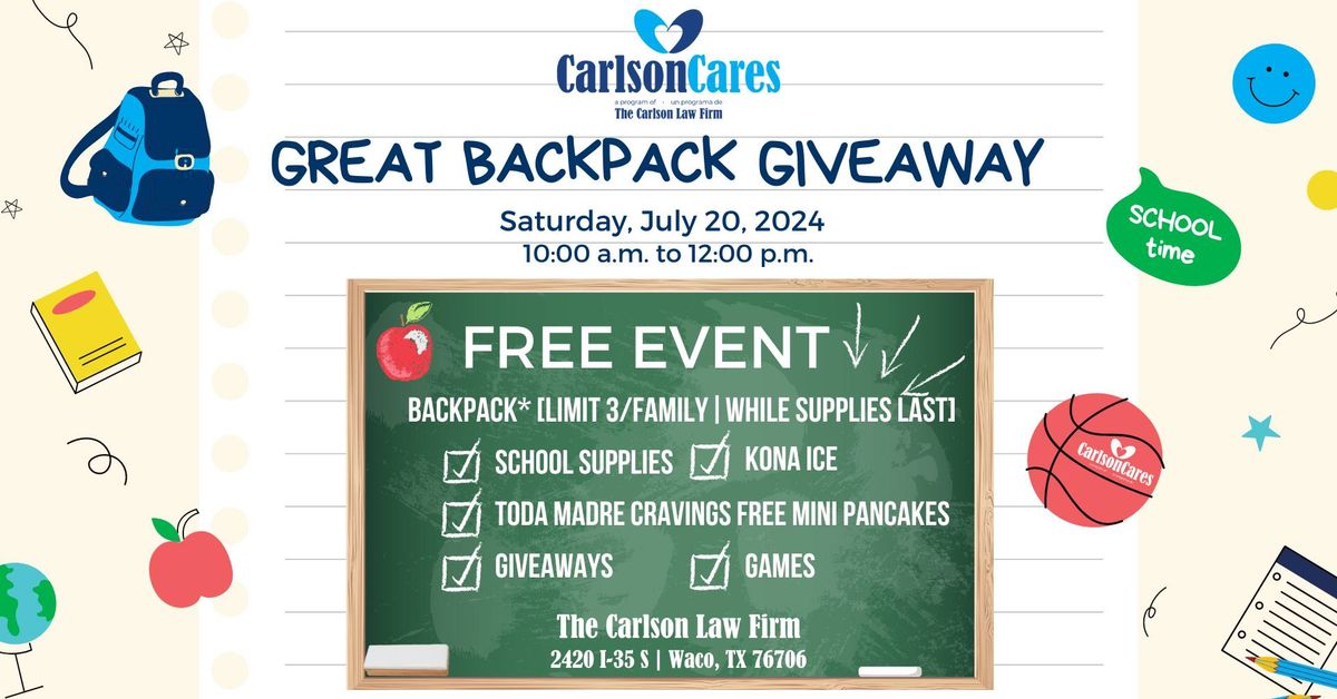 Great Backpack Giveaway