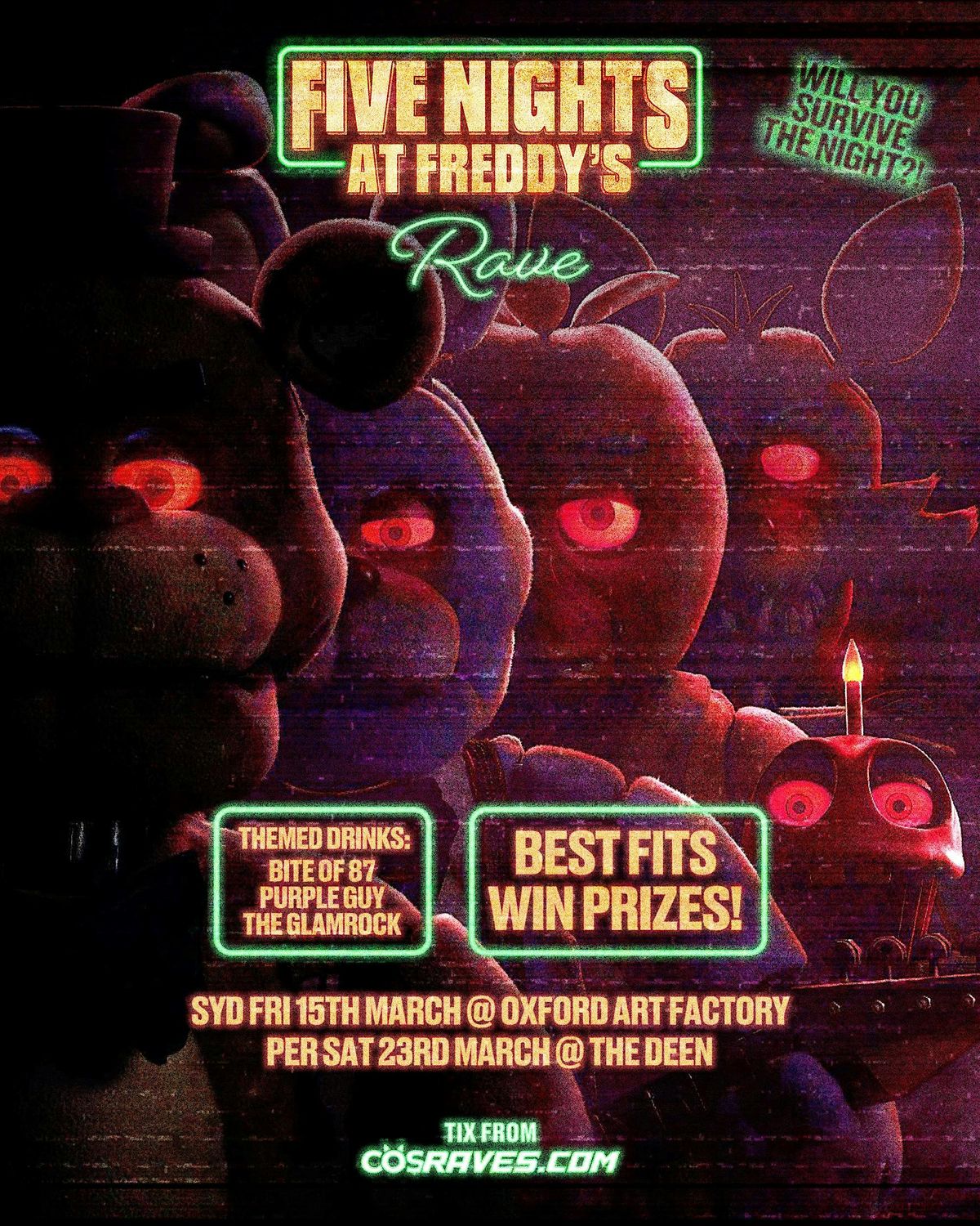 FIVE NIGHTS AT FREDDY\u2019S RAVE BRISBANE