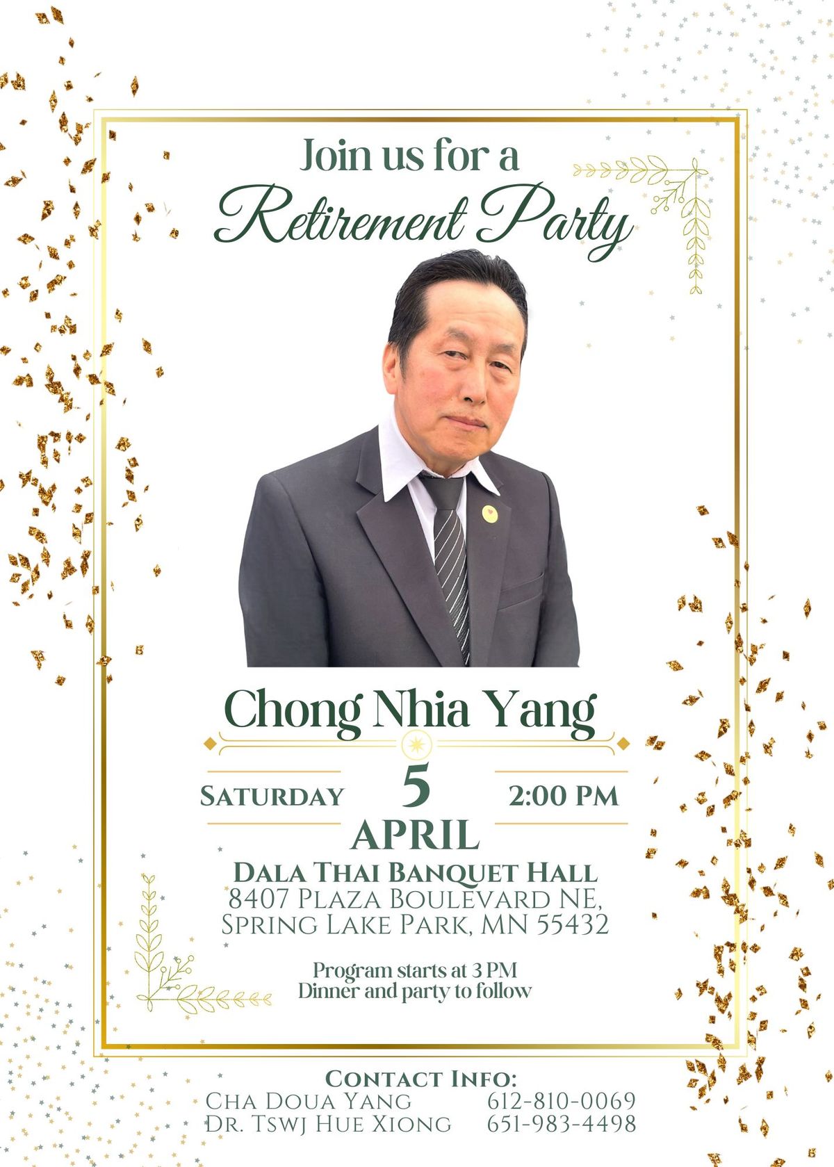 Chong Nhia (Blia Chao) Yang\u2019s Retirement Party! 