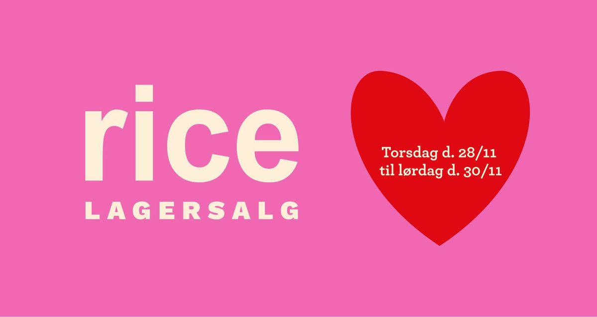 RICE Lagersalg - Spar op til 70%